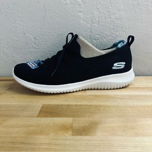 Skechers Ultra Flex Flourishing Views Black Sneakers Women's Size 8